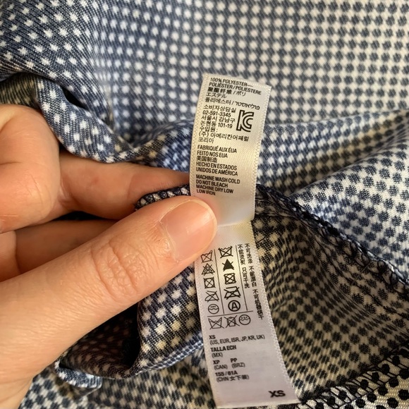 Navy & White Polka Dot American Apparel Gabardine Tennis Skirt - Picture 4 of 4